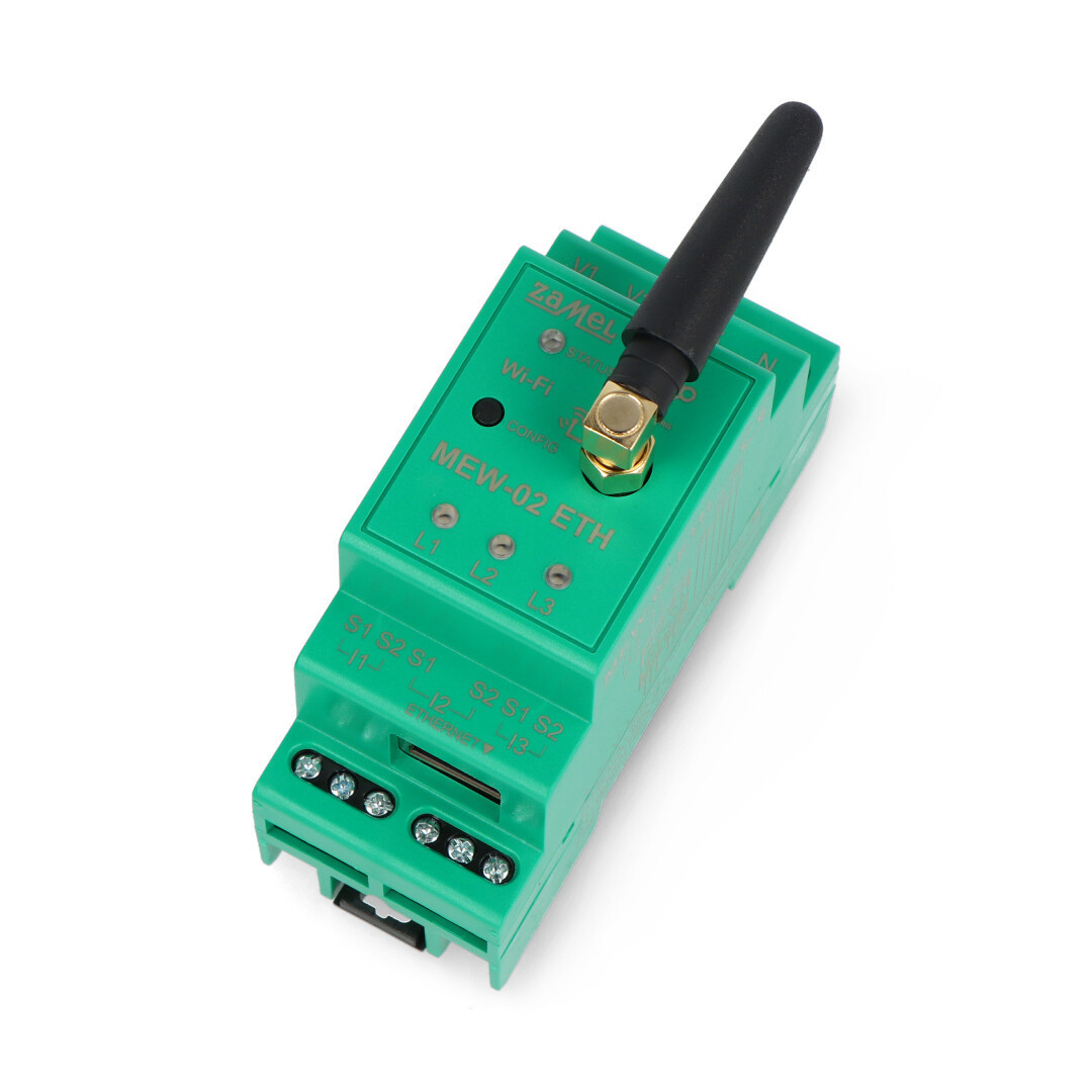 Zamel Supla MEW-02 ETH - monitor zużycia energii elektrycznej 3F+N WiFi - 3x przekładnik SC-16 100A